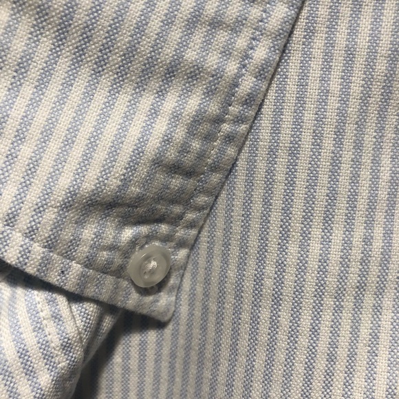 J Crew Flex Oxford light blue and white strip button down 100 cotton S - Picture 3 of 7